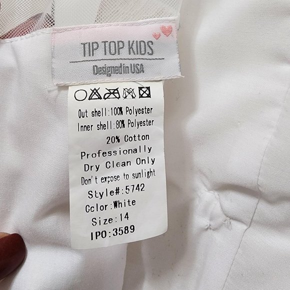 Perfect princess gown for Flower girl, baptism, first communion or confirmation. - Picture 5 of 13